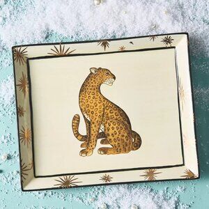 Brand New Anthropologie Penny Vanity Leopard Trinket Tray